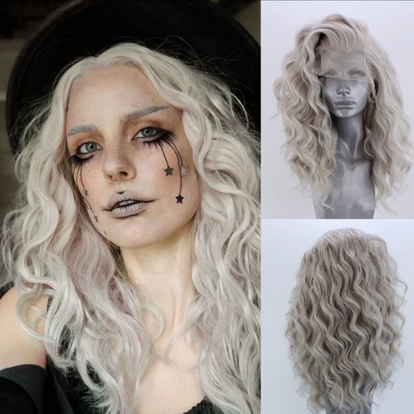 💫 16” SILVERISH GRAY WAVY LACE FRONT WIG💫 *NEW*🆕🆕🆕